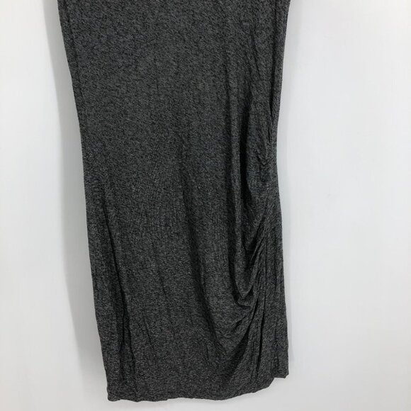 Sandro Heathered Grey Ruched Short Sleeve Jersey Mini  Dress size 8 / L - Picture 7 of 11